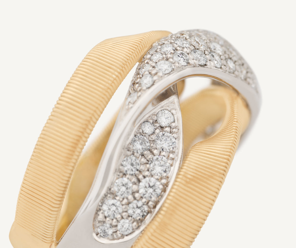 MARRAKECH 18K Yellow Gold 3-Strand Diamond Crossover Ring AG333_B1_YW_M5