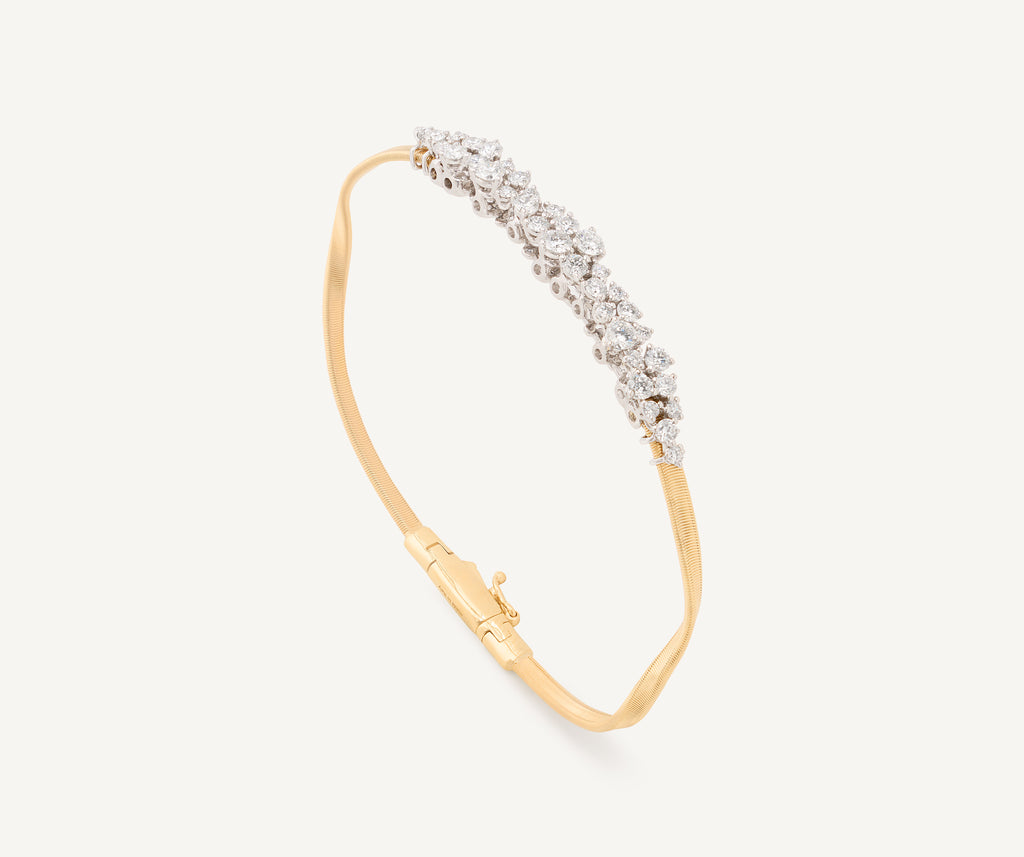 MARRAKECH 18K Yellow Gold Bracelet with Graduated Diamond Cluster SG851_B1_YW_M5