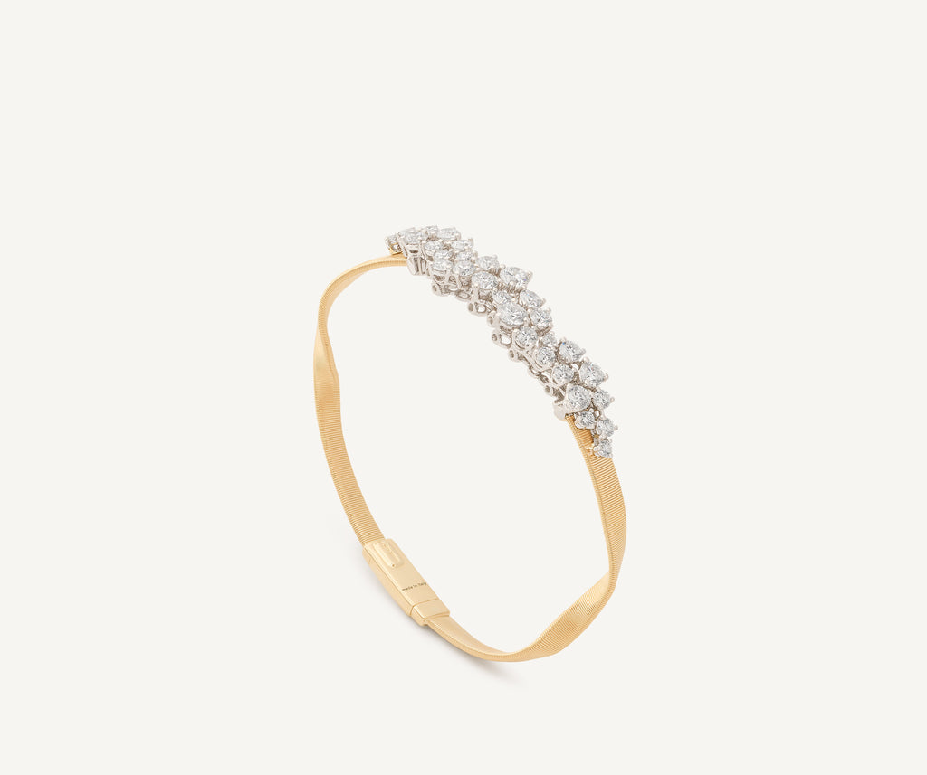 MARRAKECH 18K Yellow Gold Bracelet with Wide Diamond Pavé Crossover SG750_B_YW_M5