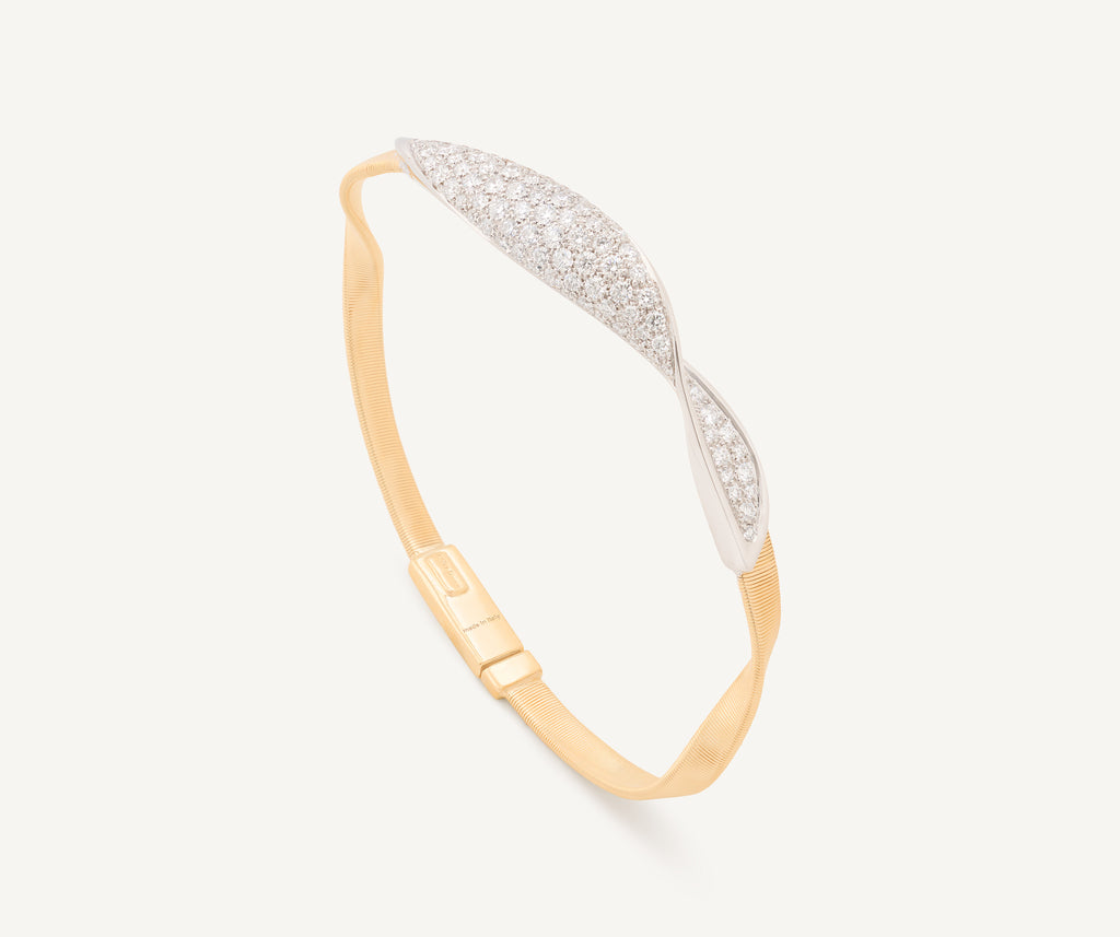 MARRAKECH 18K Yellow Gold Bracelet with Wide Diamond Pavé Crossover SG750_B1_YW_M5