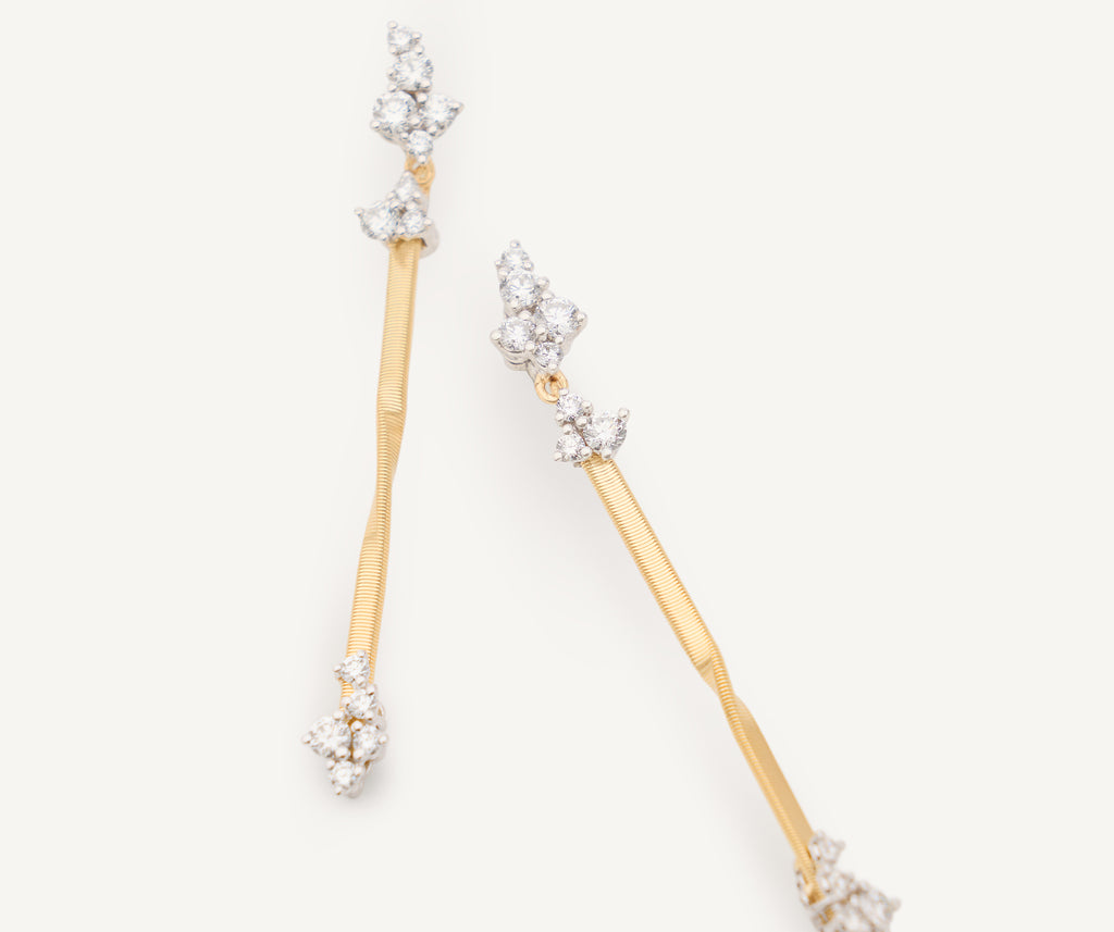 MARRAKECH 18K Yellow Gold Drop Earrings with Diamond Clusters OG420_B_YW_M5