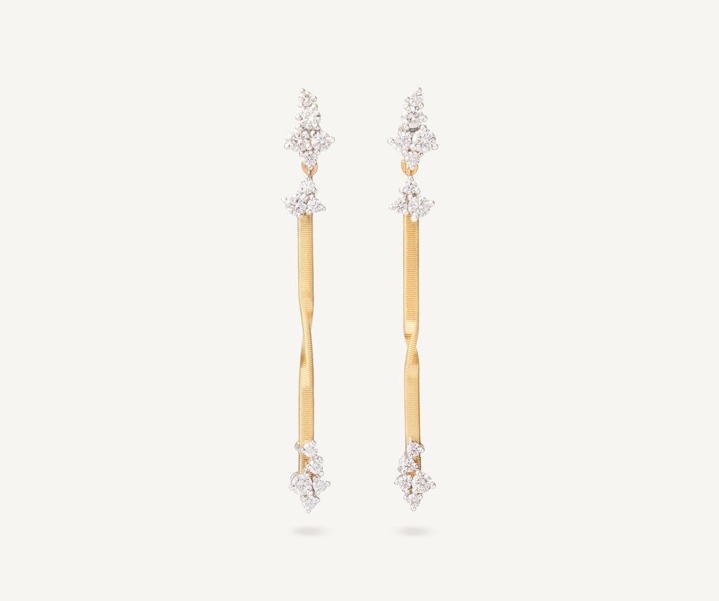 MARRAKECH 18K Yellow Gold Drop Earrings with Diamond Clusters OG420_B_YW_M5