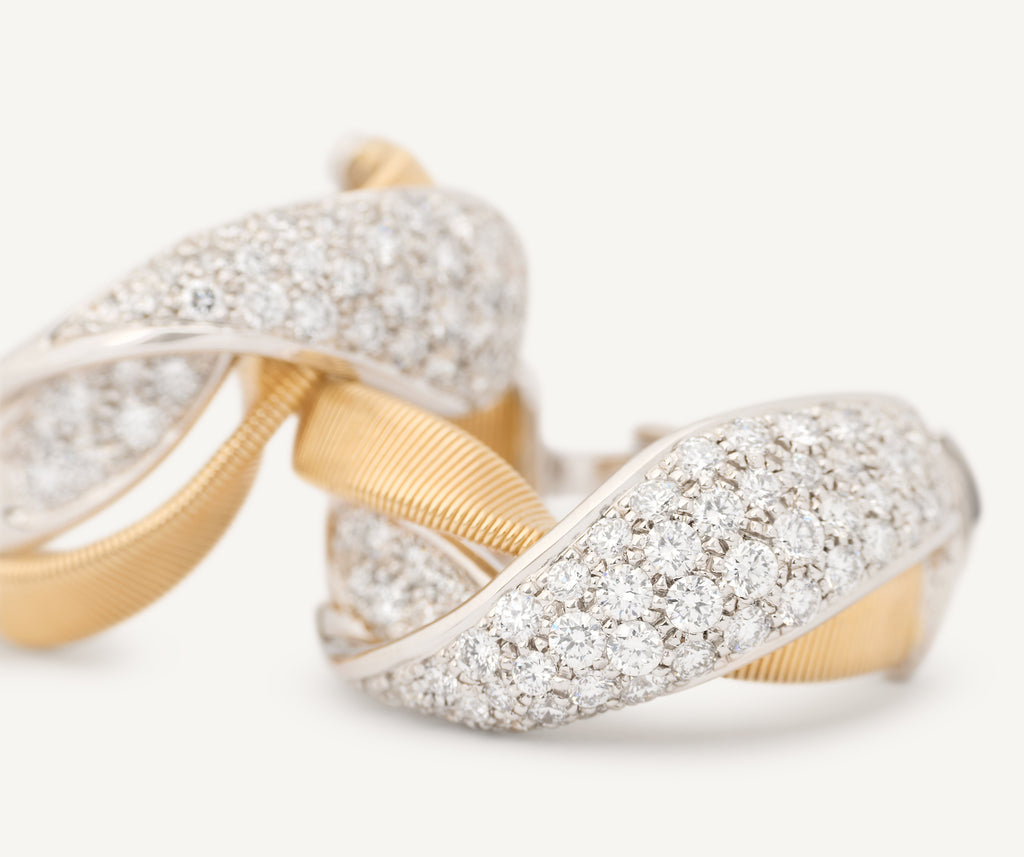 MARRAKECH 18K Yellow Gold Hoop Earrings with Twisted Diamond Pavé OG419_B1_YW_M5