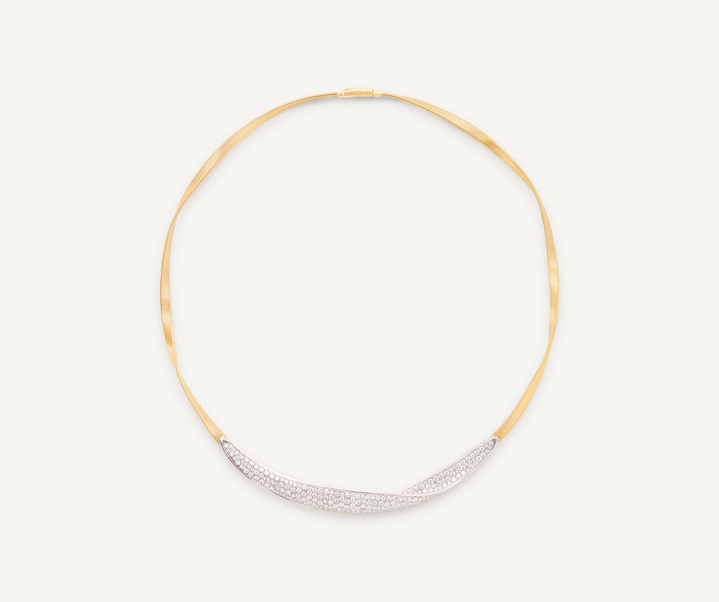 MARRAKECH 18K Yellow Gold Necklace with Diamond Pavé Crossover CG750_B1_YW_M5
