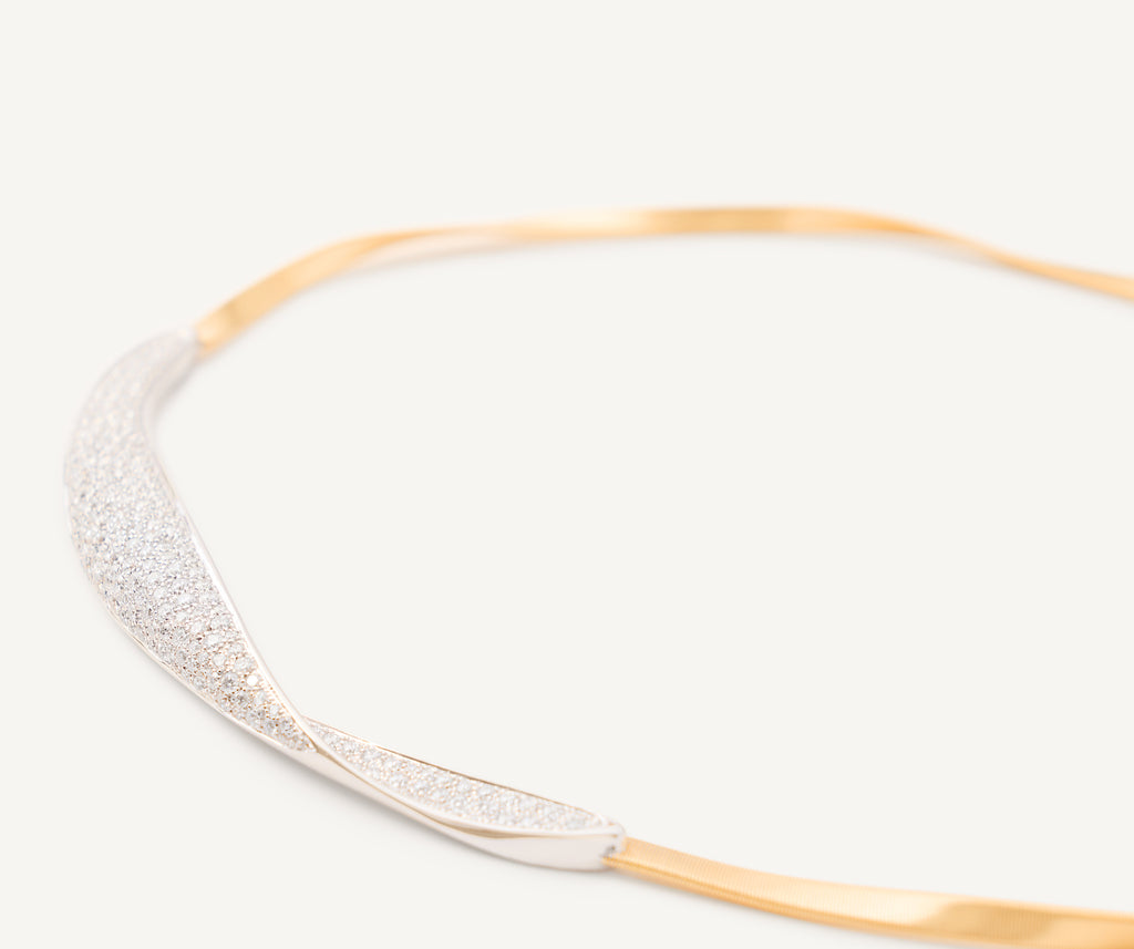 MARRAKECH 18K Yellow Gold Necklace with Diamond Pavé Crossover CG750_B1_YW_M5