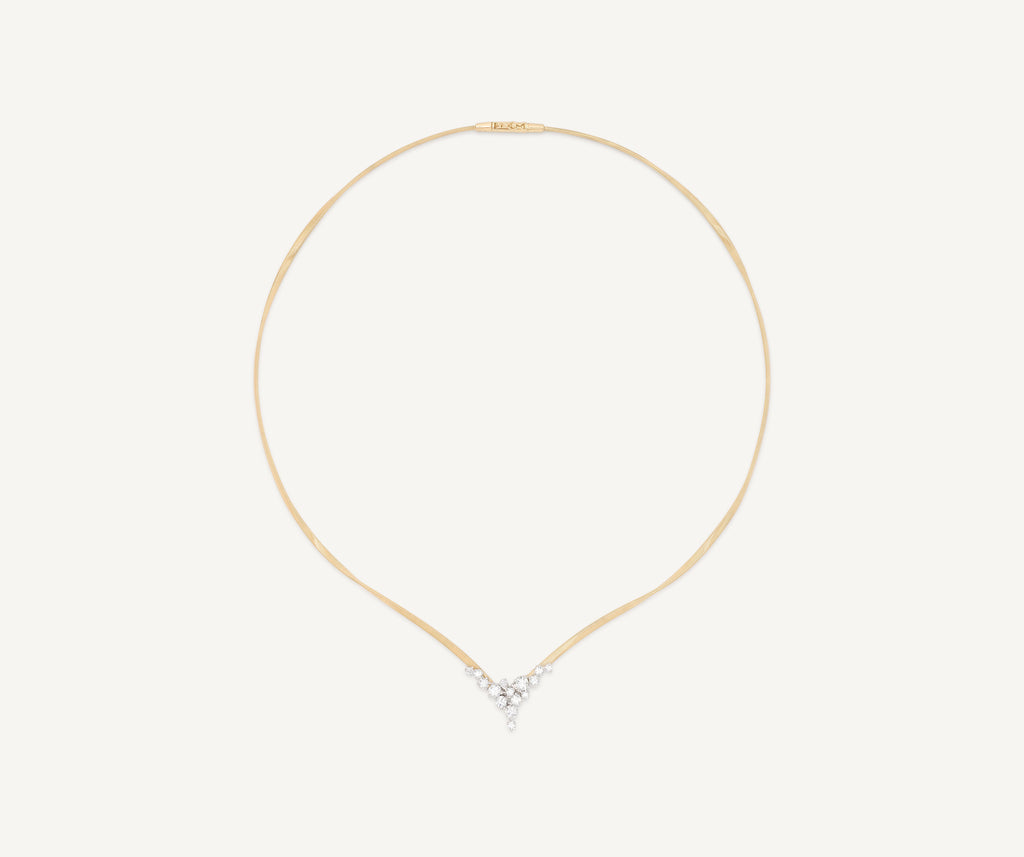 MARRAKECH 18K Yellow Gold Necklace with Diamond V-Cluster CG862_B_YW_M5