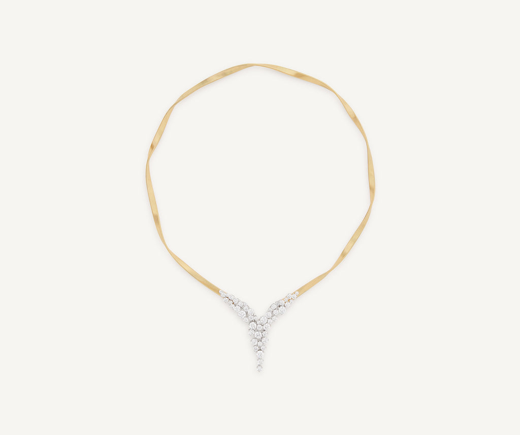 MARRAKECH 18K Yellow Gold Supreme Necklace with Diamond V-Cluster CG861_B_YW_M5