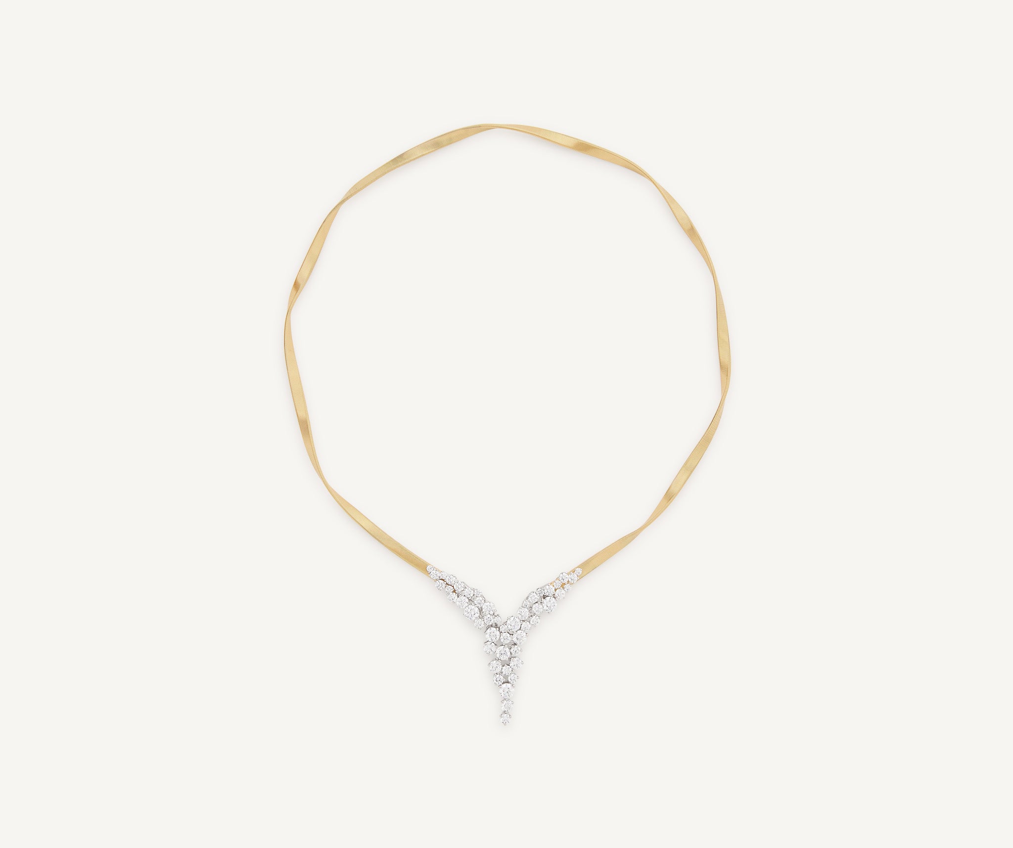 18K Yellow Gold Supreme Necklace with Diamond V-Cluster – Marco Bicego
