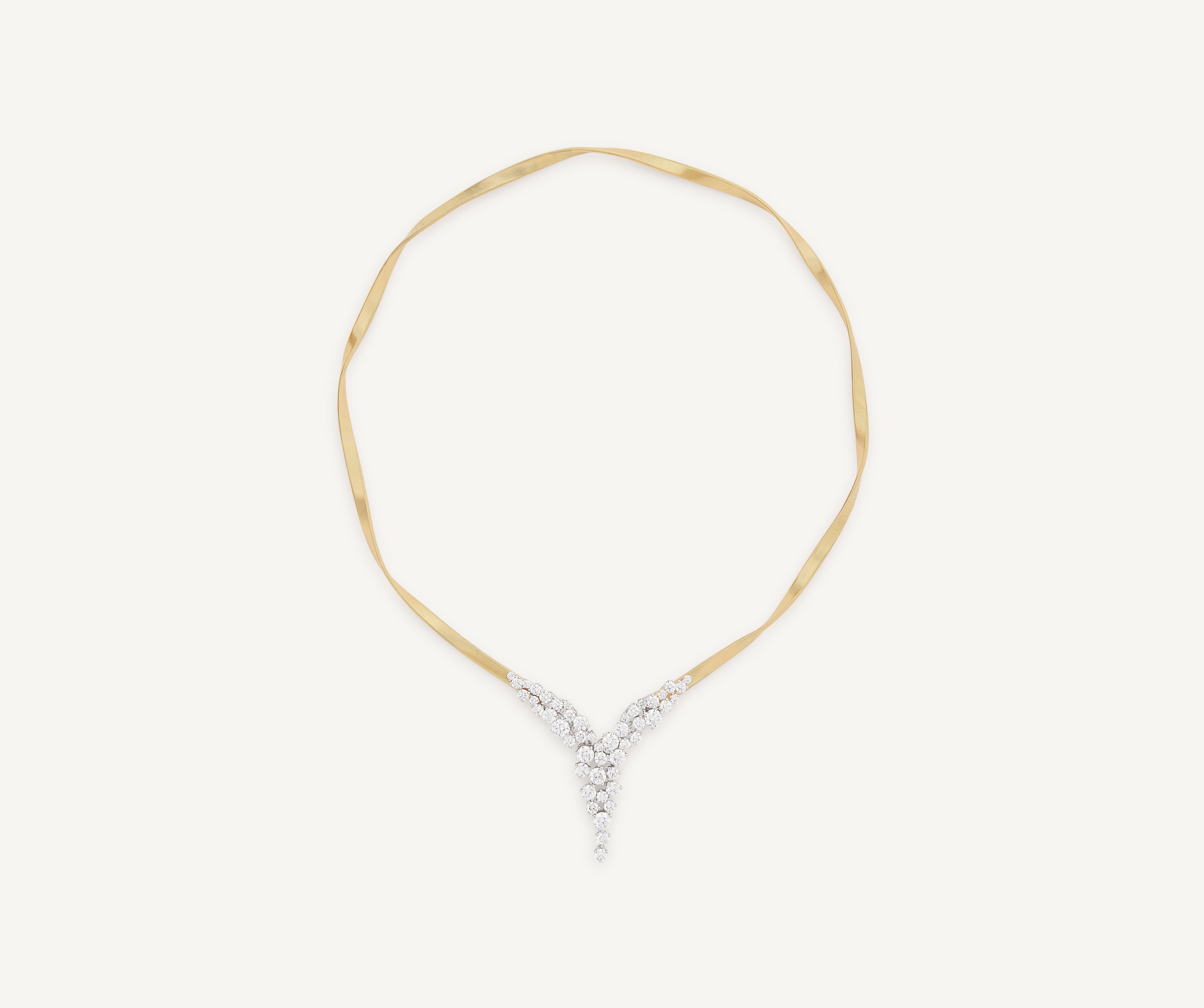 18K Yellow Gold Supreme Necklace with Diamond V-Cluster – Marco Bicego