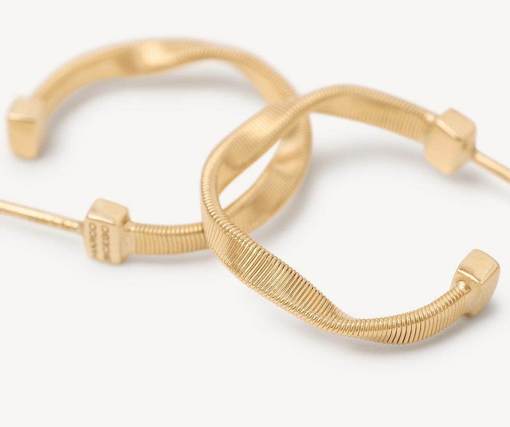 MARRAKECH 18K Yellow Gold Twisted Huggie Hoops OG265__Y_01