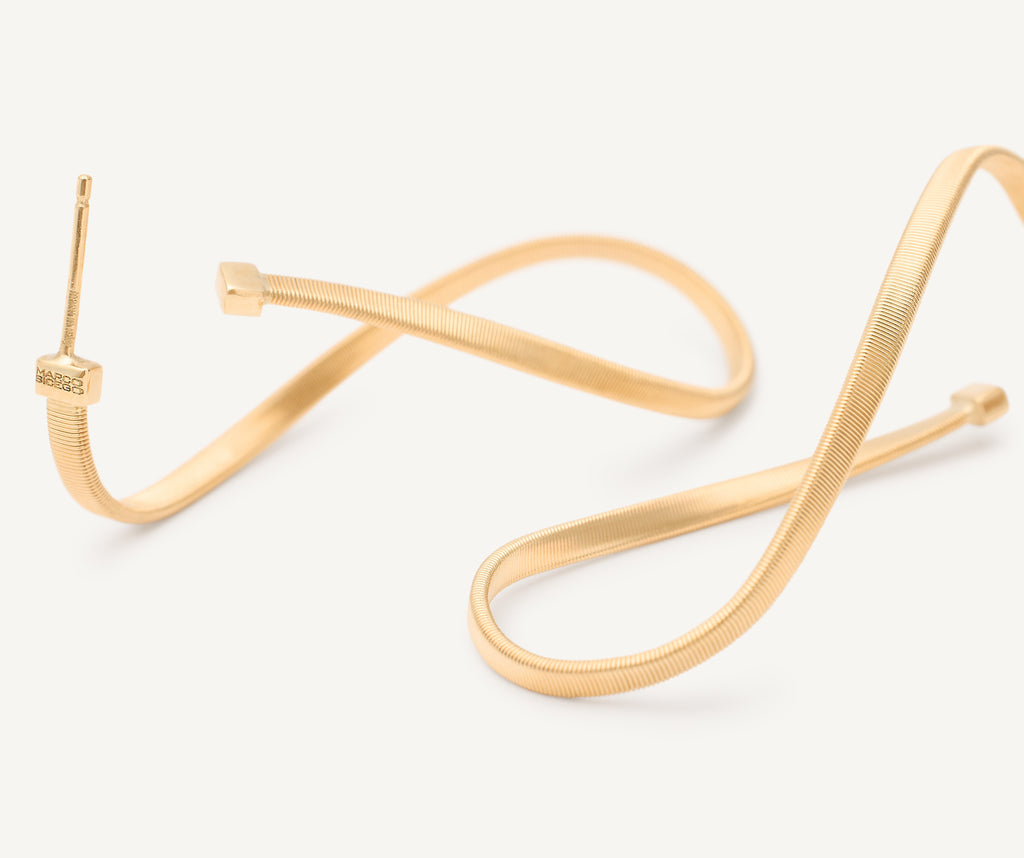 MARRAKECH 18K Yellow Gold Twisted Irregular Medium Hoops OG405__Y_01