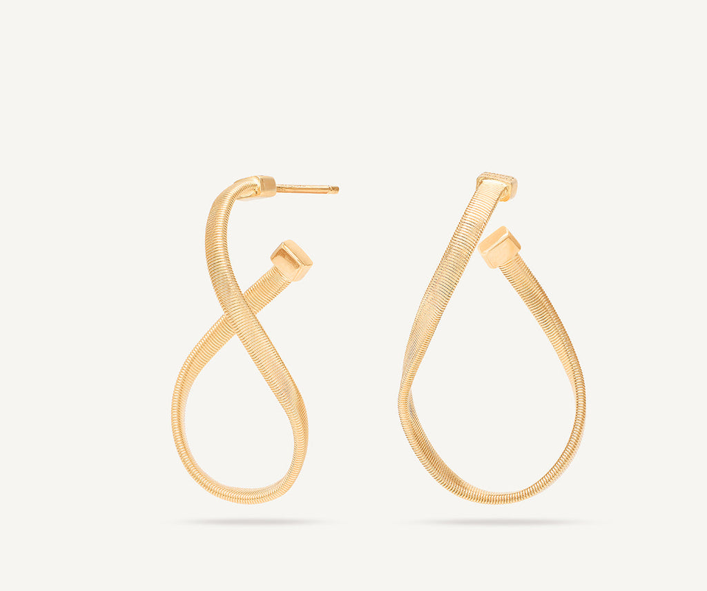 MARRAKECH 18K Yellow Gold Twisted Irregular Small Hoops OG404__Y_01