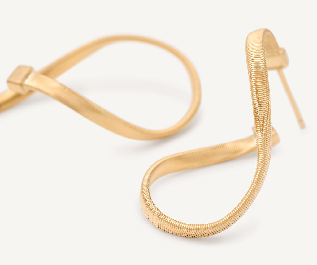 MARRAKECH 18K Yellow Gold Twisted Irregular Small Hoops OG404__Y_01