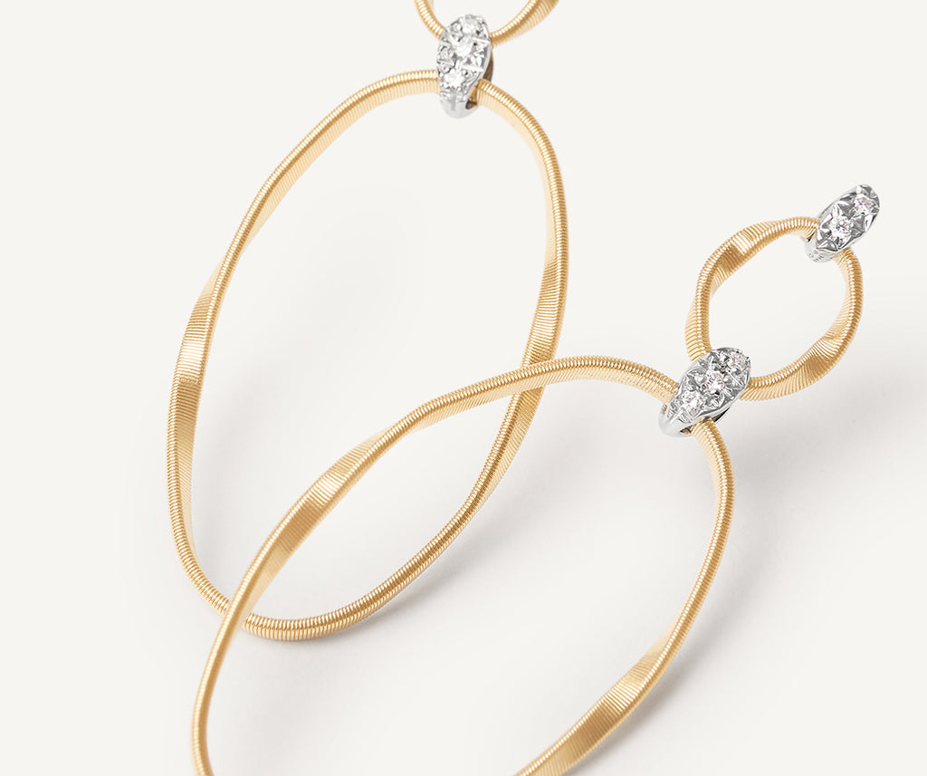 MARRAKECH ONDE 18K Yellow Gold and Diamond Flat Link Earrings OG369_B2_YW_M5