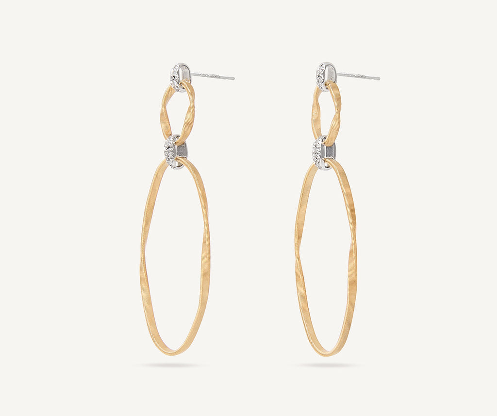 MARRAKECH ONDE 18K Yellow Gold and Diamond Flat Link Earrings OG369_B2_YW_M5