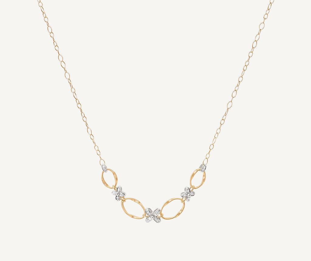 MARRAKECH ONDE 18K Yellow Gold Half Necklace with Diamond Flowers CG829_B3_YW_M5