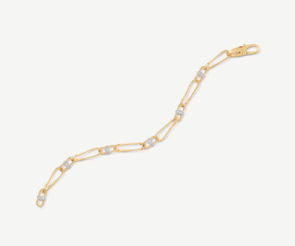 MARRAKECH ONDE 18K Yellow Gold Twisted Coil Link Bracelet With Diamonds BG844_B_YW_M5