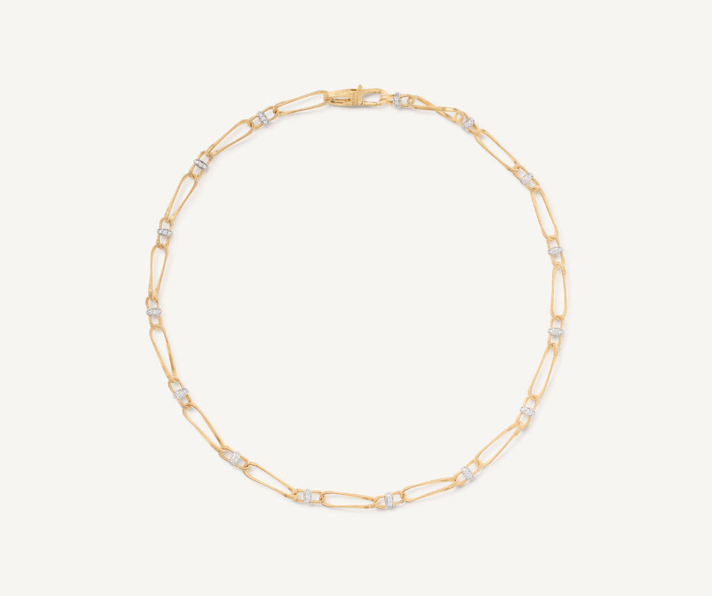 MARRAKECH ONDE 18K Yellow Gold Twisted Coil Link Necklace With Diamonds CG844_B_YW_M5