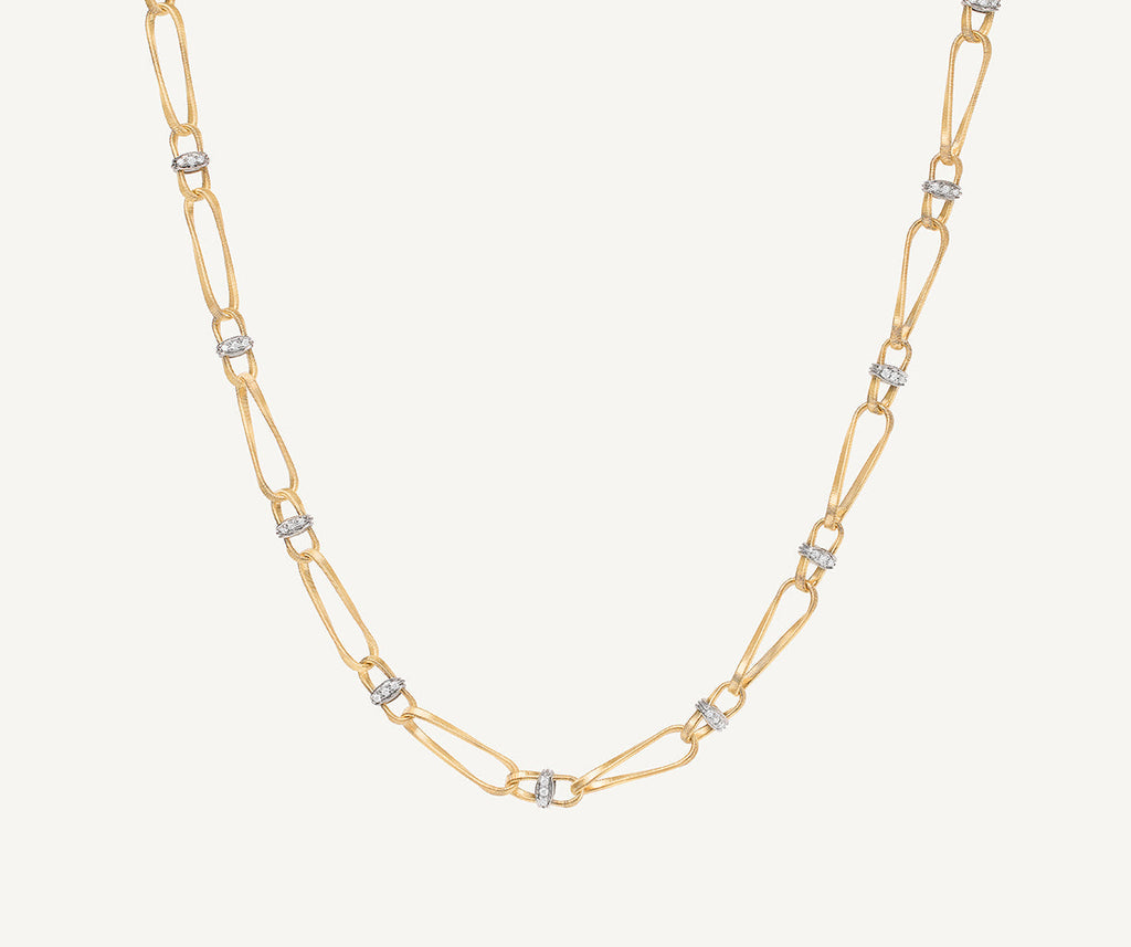 MARRAKECH ONDE 18K Yellow Gold Twisted Coil Link Necklace With Diamonds CG844_B_YW_M5
