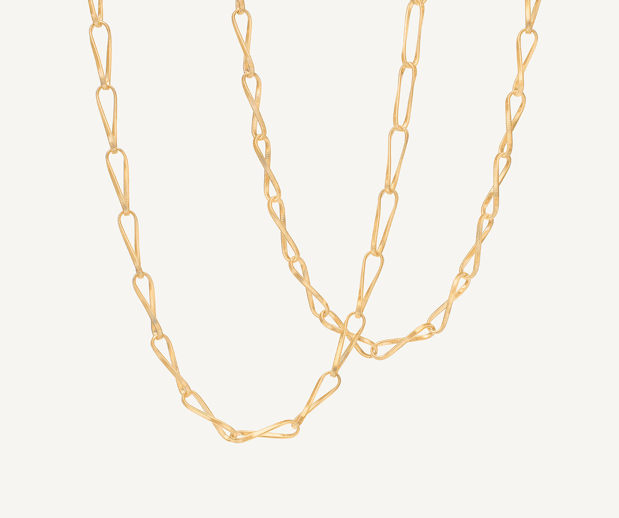 18K Yellow Gold Coil Link Necklace, 36