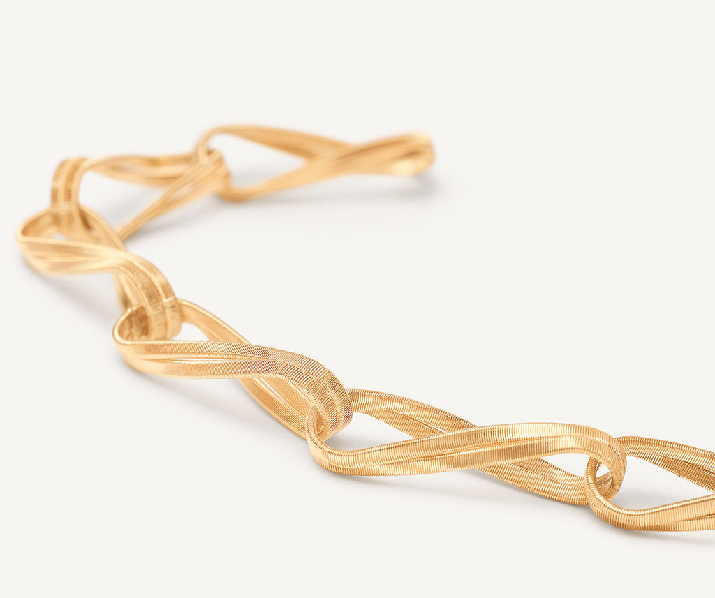 MARRAKECH ONDE 18K Yellow Gold Twisted Double Coil Link Bracelet BG846__Y_01