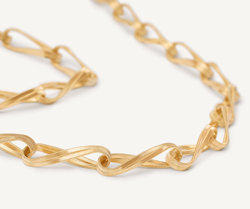 MARRAKECH ONDE 18K Yellow Gold Twisted Double Coil Link Necklace CG846__Y_01