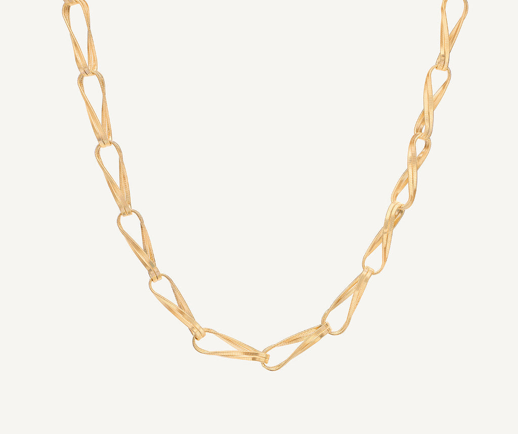 MARRAKECH ONDE 18K Yellow Gold Twisted Double Coil Link Necklace CG846__Y_01