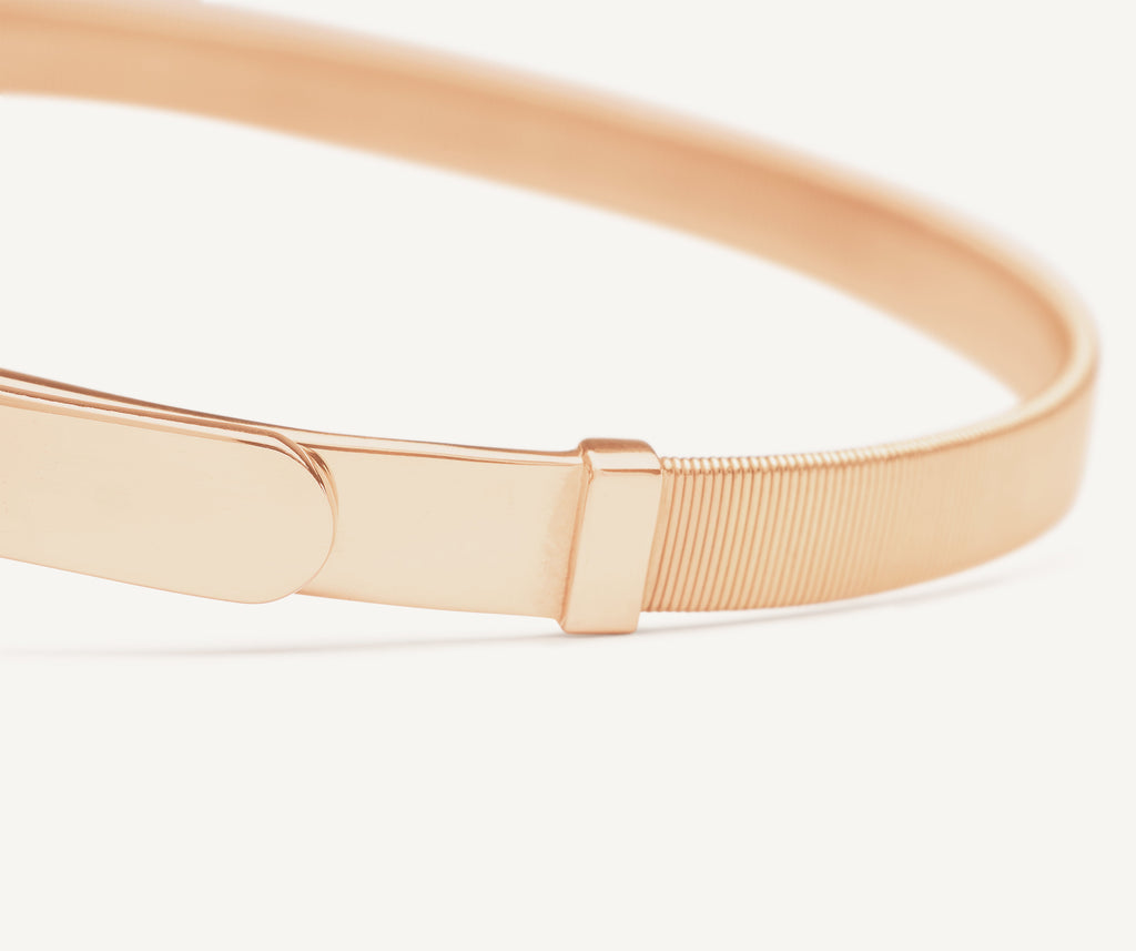 MASAI 18K Rose Gold Coil Bangle Bracelet, Thin