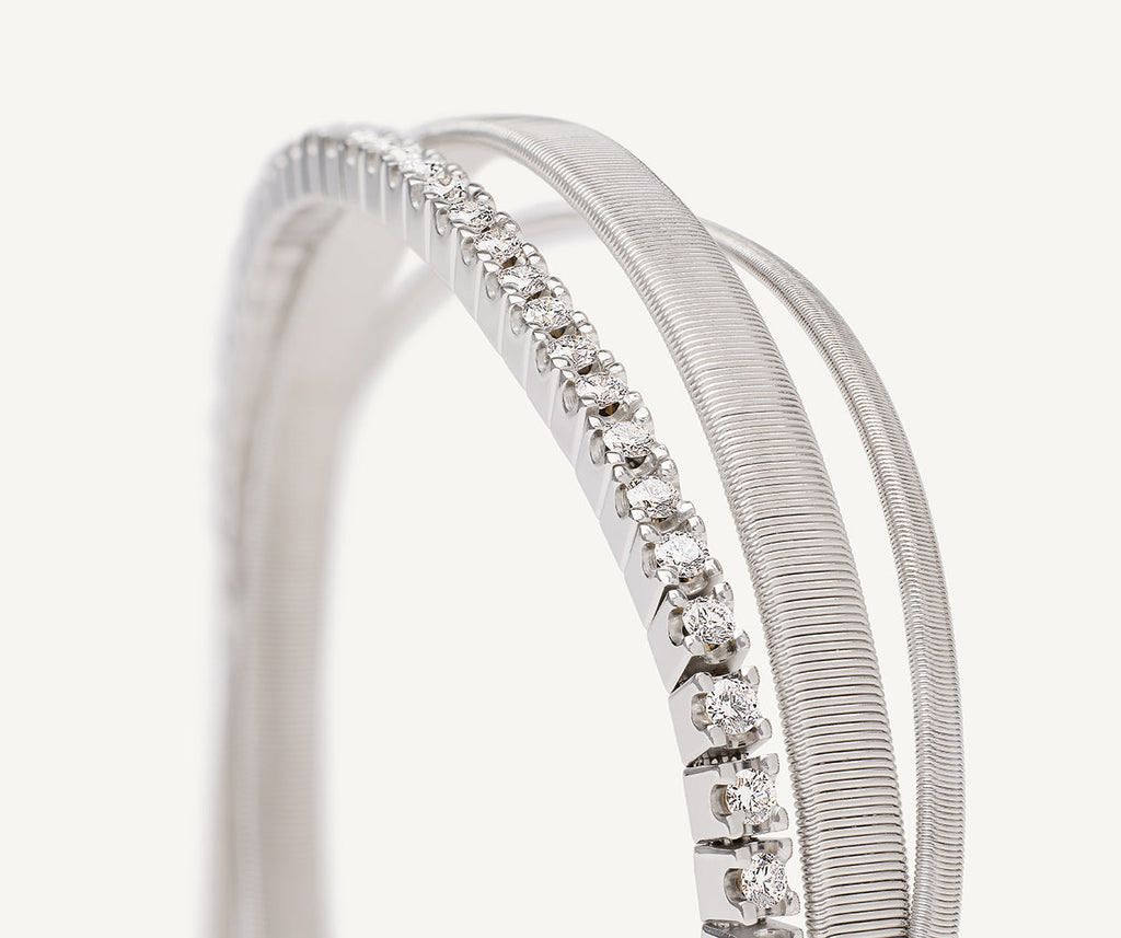 MASAI 18K White Gold 3-Strand Coil Bracelet With Diamonds BG728_B1_W_01