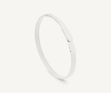 MASAI 18K White Gold Coil Bangle Bracelet, Thin