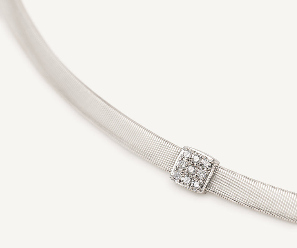 MASAI 18K White Gold Coil Necklace With Diamonds CG731_B_W_01