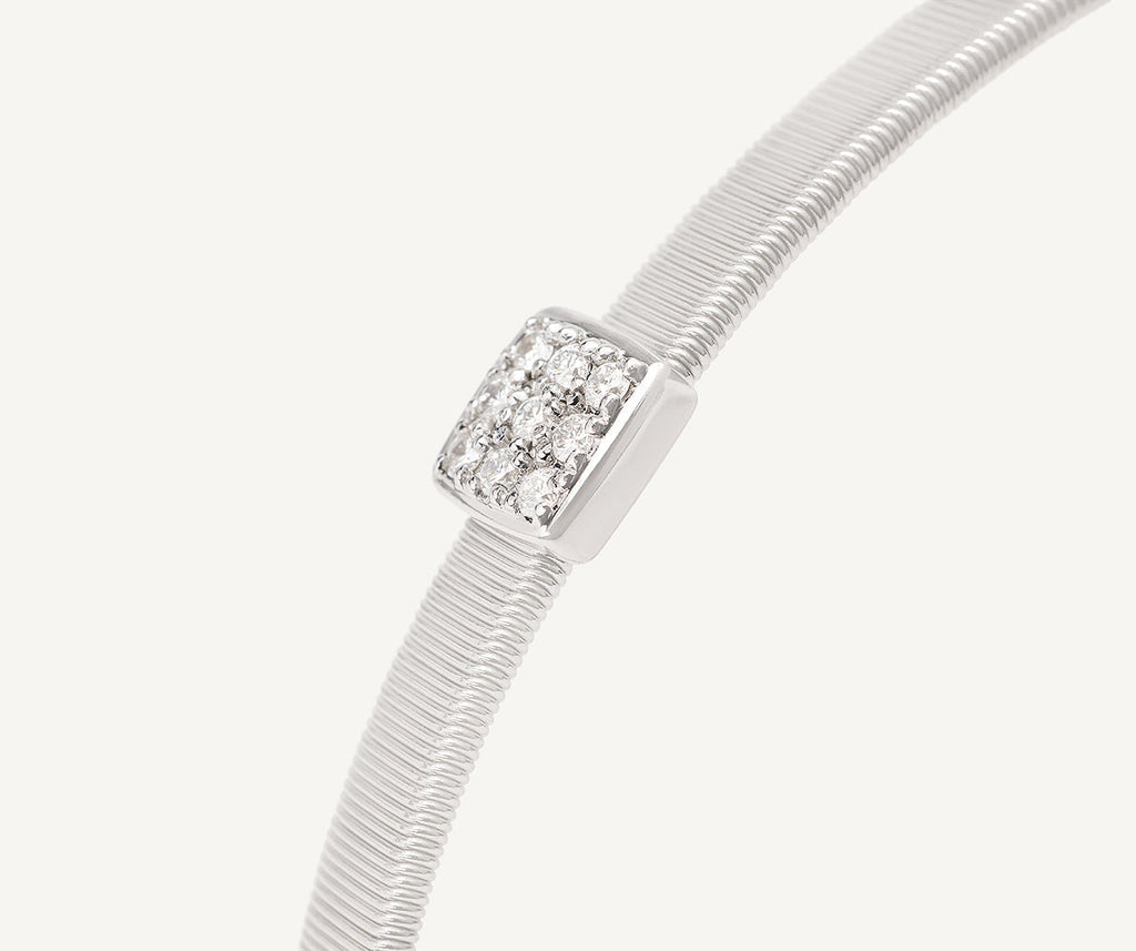 MASAI 18K White Gold Medium Stackable Bracelet With Diamonds BG731_B_W_01
