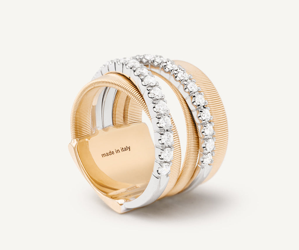 MASAI 18K Yellow Gold 5-Strand Ring With Diamonds