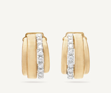 MASAI 18K Yellow Gold Coil and Diamond Huggie Earrings OG413_B_YW_M5