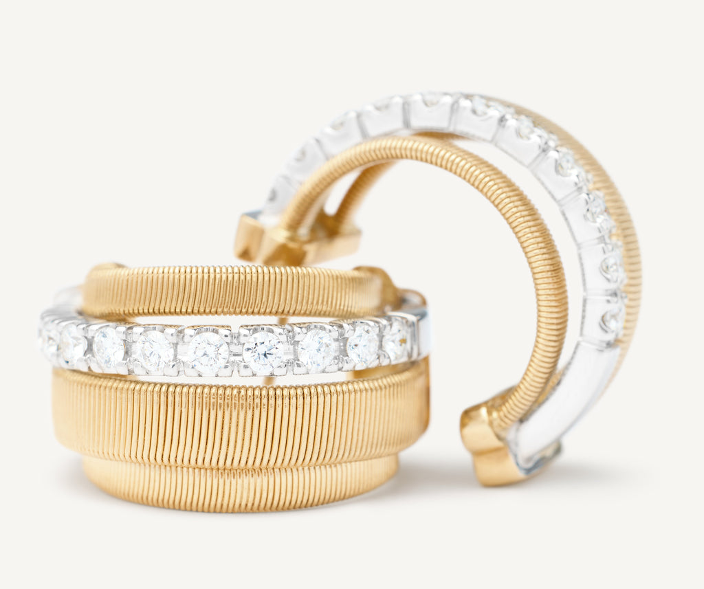 MASAI 18K Yellow Gold Coil and Diamond Huggie Earrings OG413_B_YW_M5