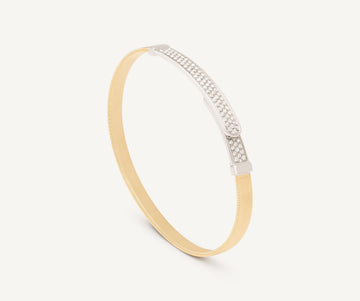 MASAI 18K Yellow Gold Coil and Diamond Pavé Bangle Bracelet, Thin