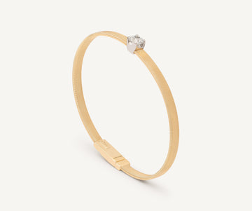 MASAI 18K Yellow Gold Coil Bangle Bracelet With Cushion-Cut Diamond