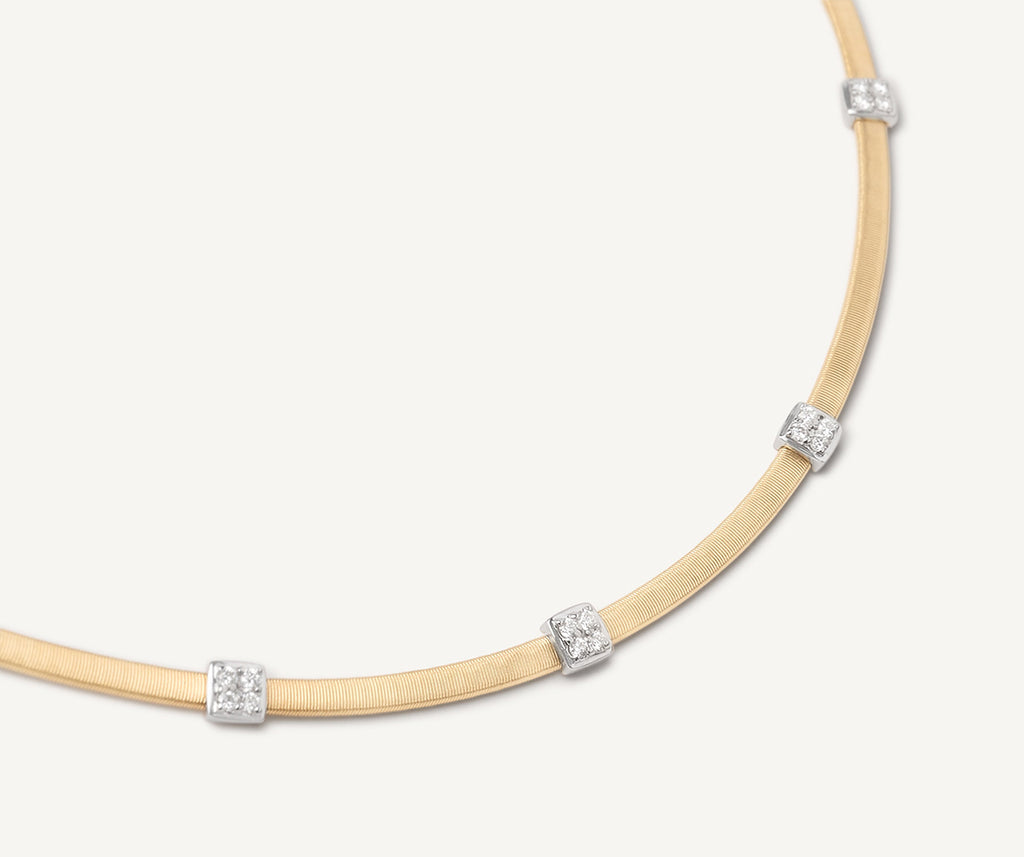 MASAI 18K Yellow Gold Coil Necklace With Diamond Stations CG730_B_YW_M5