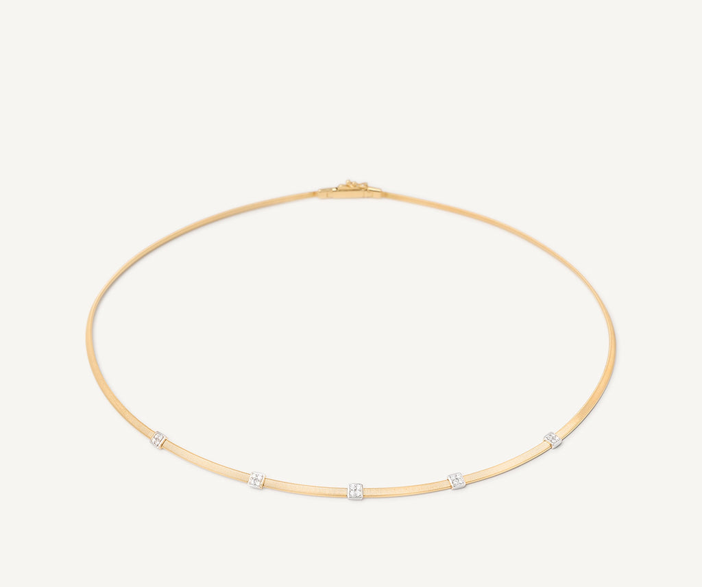 MASAI 18K Yellow Gold Coil Necklace With Diamond Stations CG730_B_YW_M5