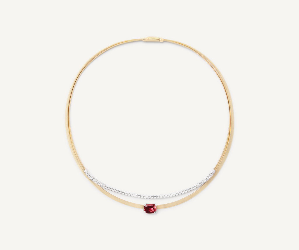 MASAI 18K Yellow Gold Collar Necklace With Pink Tourmaline and Diamonds CG721-B_TRA_YW_M5