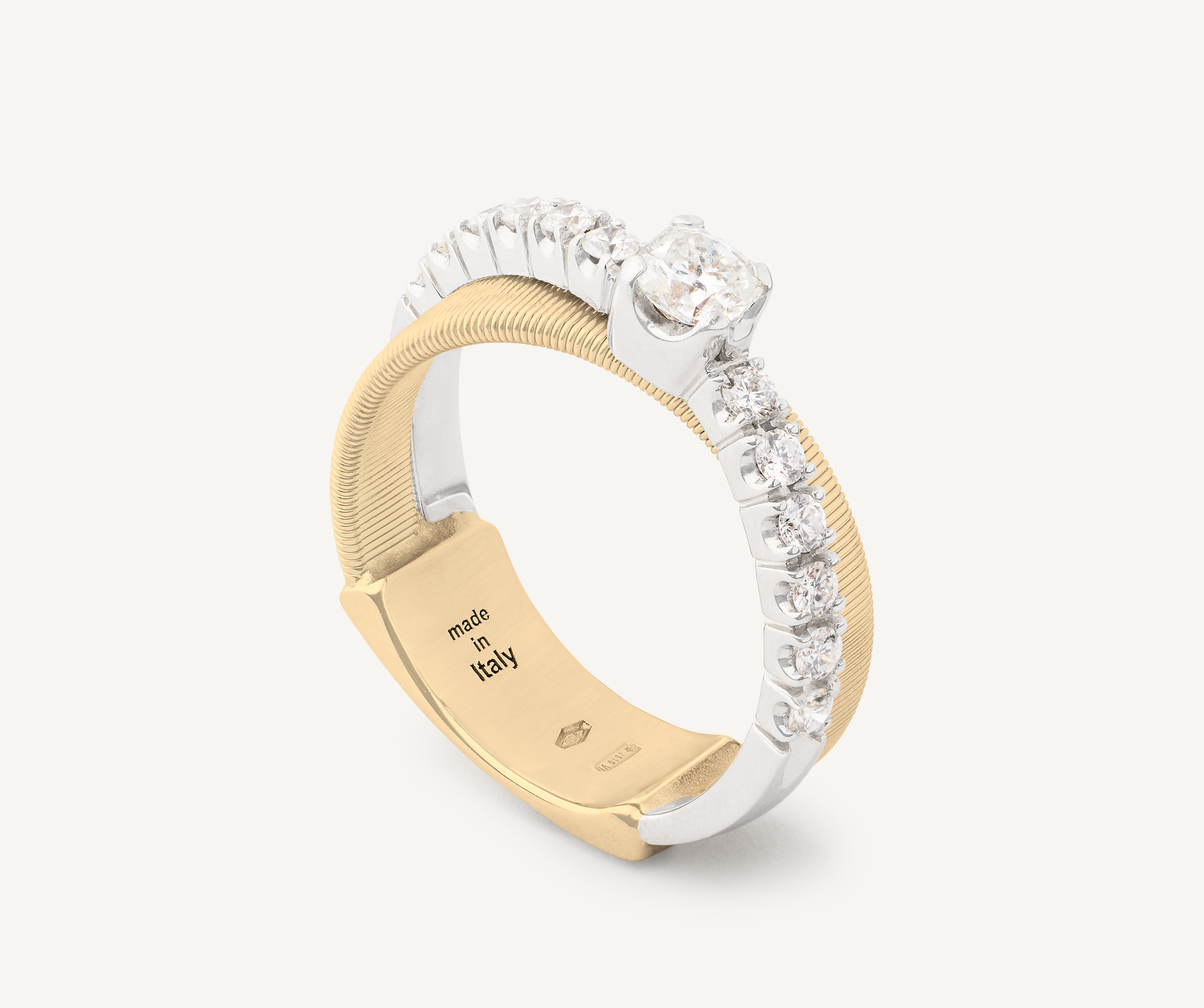 18K Yellow Gold Double-Band Ring With .3 CT Diamond – Marco