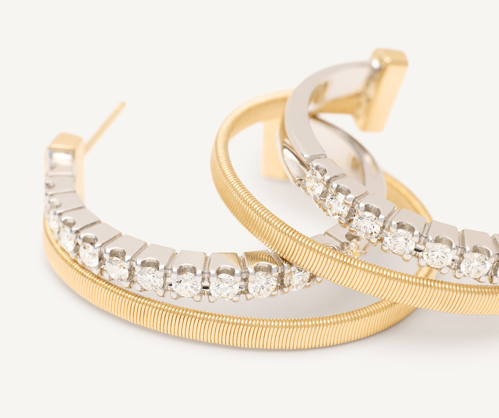MASAI 18K Yellow Gold Double Hoop Earrings With Diamonds OG412_B_YW_M5