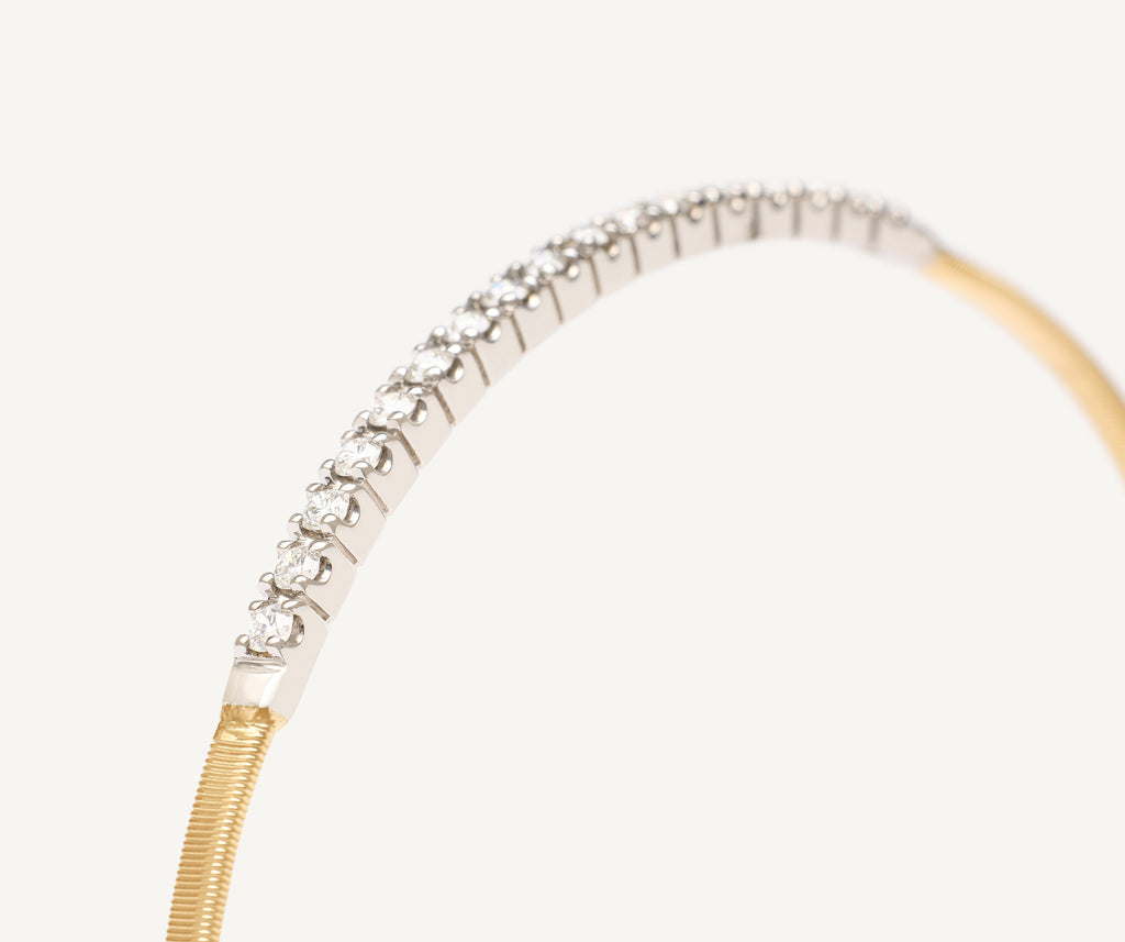 MASAI 18K Yellow Gold Small Stackable Bracelet With Diamond Bar SG730_B5_YW_M5