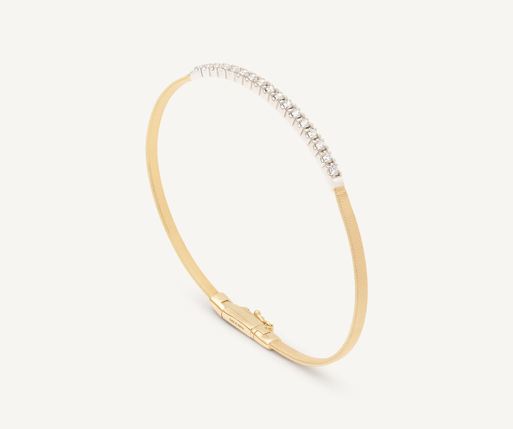 MASAI 18K Yellow Gold Small Stackable Bracelet With Diamond Bar SG730_B5_YW_M5