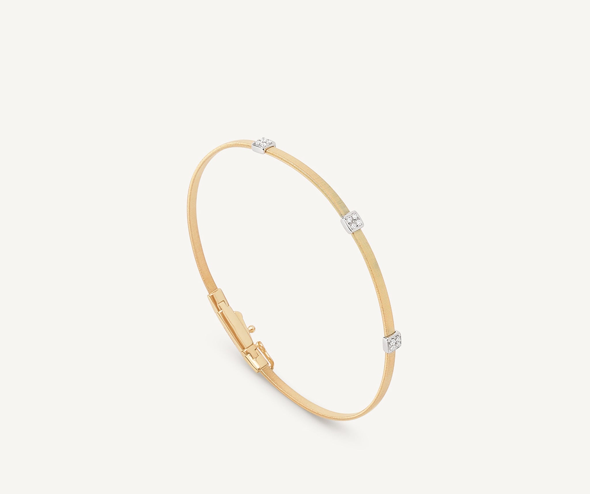 18K Yellow Gold Coil Bangle with Diamonds, 2mm – Marco Bicego