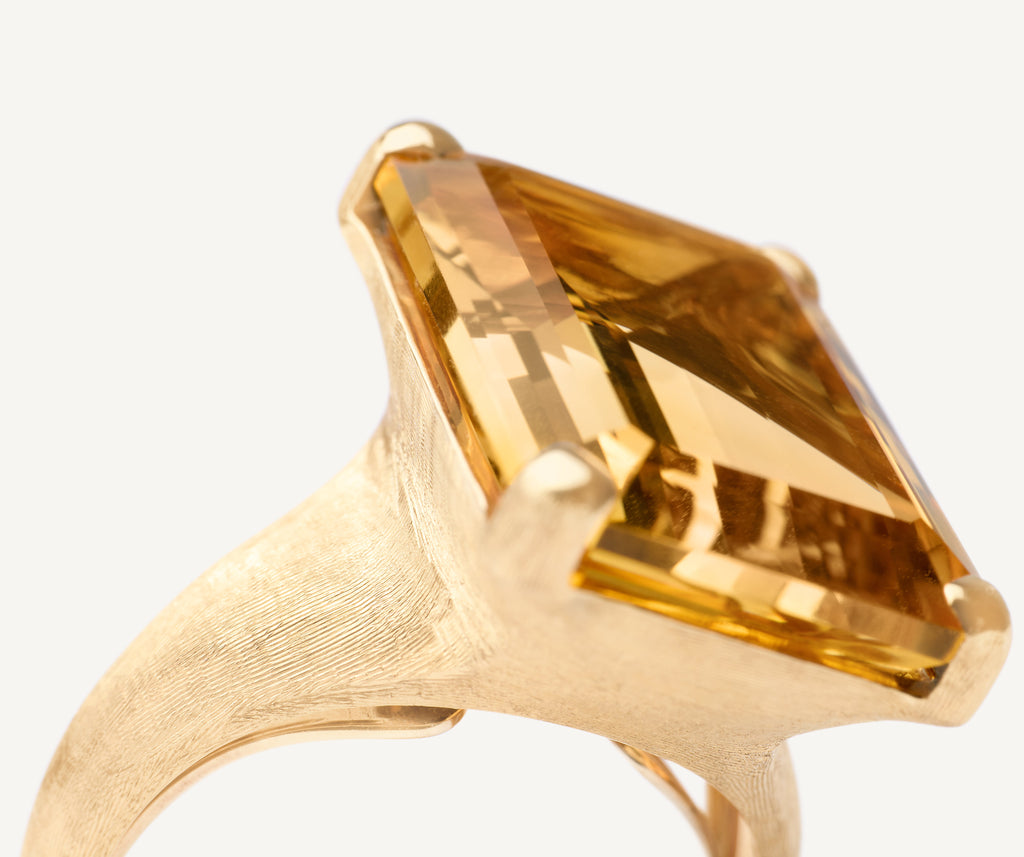 MURANO 18K Yellow Gold Citrine Cocktail Ring