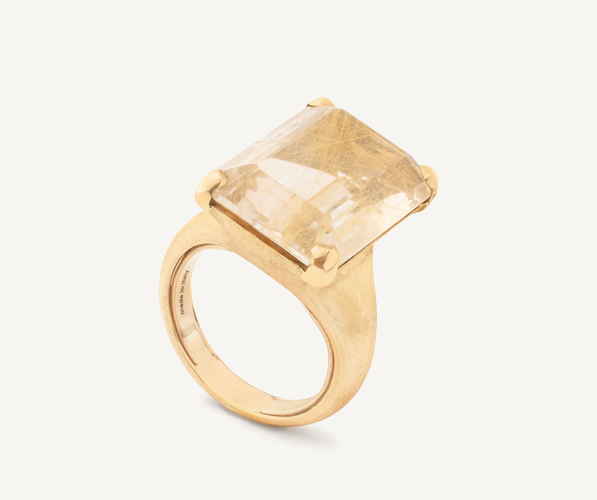 18K Yellow Gold Rutilated Quartz Cocktail Ring – Marco Bicego