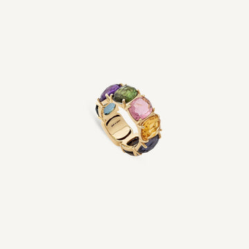 MURANO 18K Yellow Gold Statement Medium Gemstone Ring AB635_MIX300_Y_02