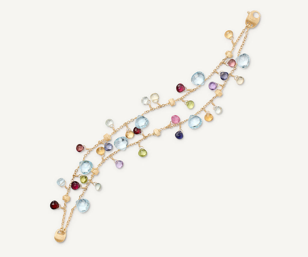 PARADISE 18K Yellow Gold 2-Strand Gemstone Bracelet, Topaz Accents BB2594_MIX01T_Y_02