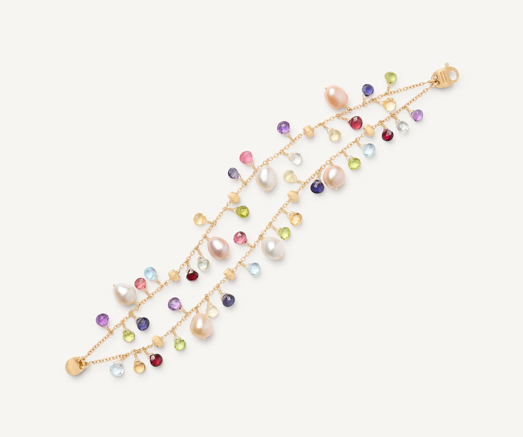 PARADISE 18K Yellow Gold 2-Strand Gemstone Bracelet With Freshwater Pearls BB2594_MIX114_Y_02